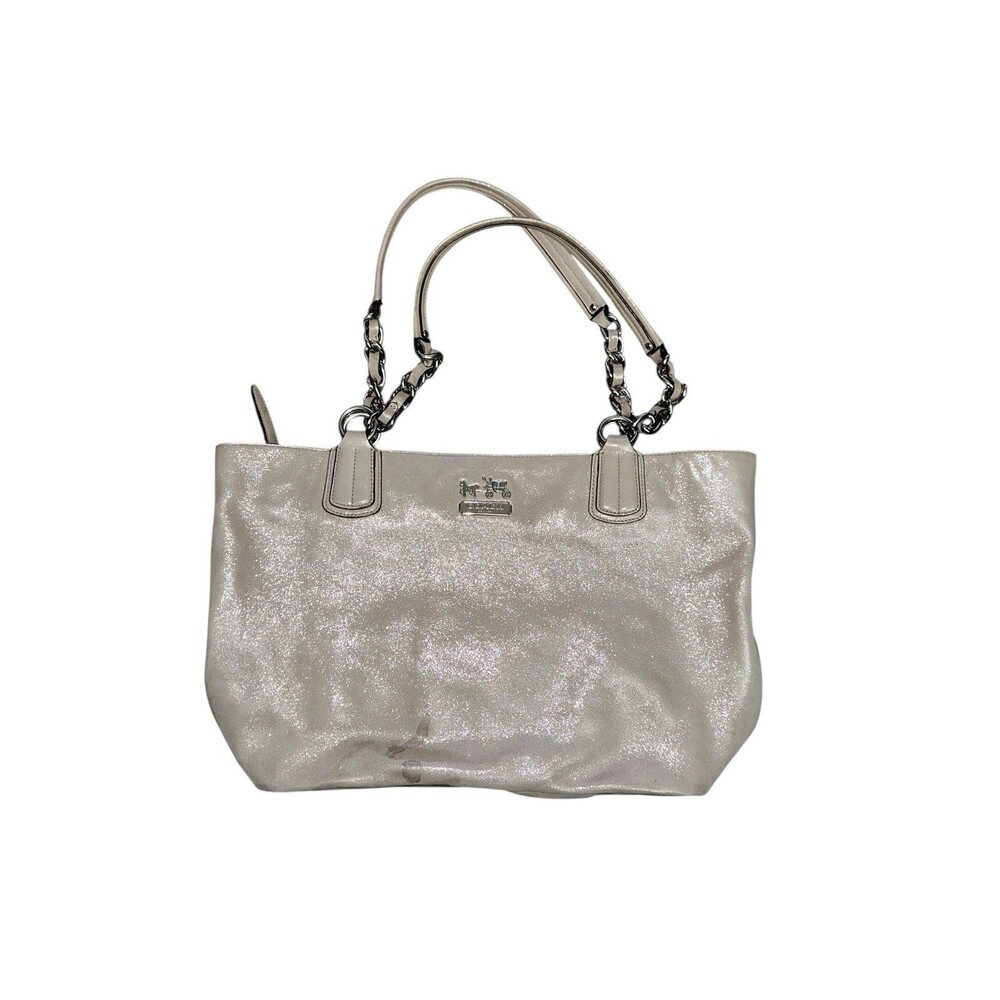 Coach 18694 Chelsea East West Beige Shimmer Patent Leather Shoulder/Tote Bag